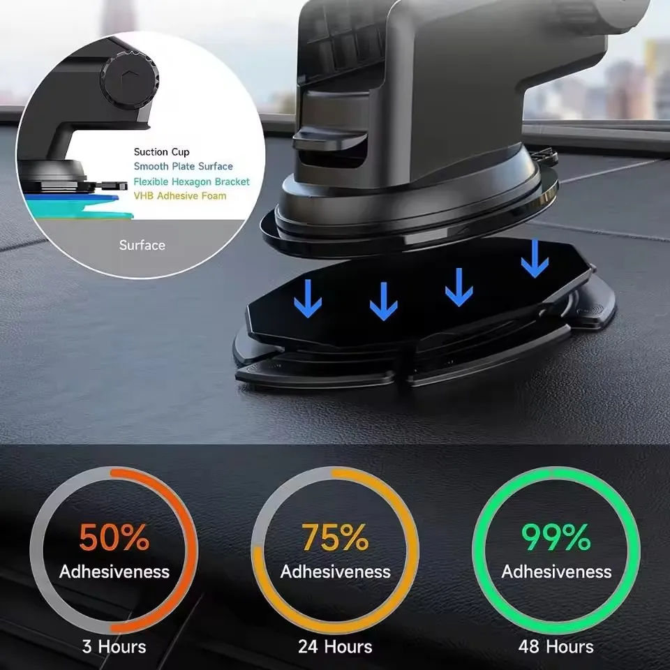 Car Mount Phone - 유연한 실리콘 대시보드 쿠션 강력한 접착력