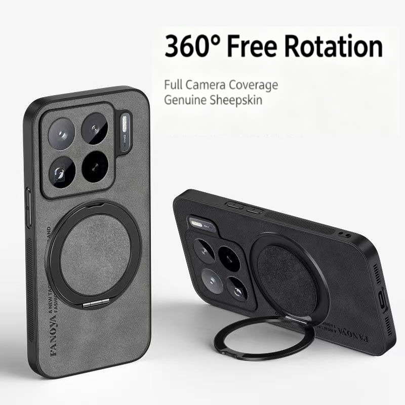 Phone Accessories Popsocket - 양가죽 PU 가죽 마그네틱 폰 케이스