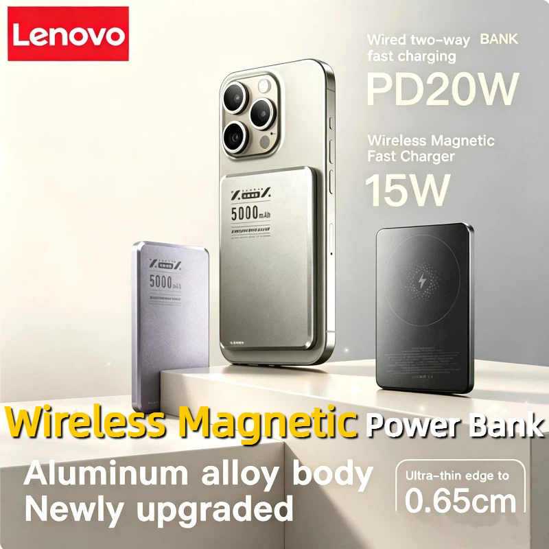 Power Bank Slim - 레노버 10000mAh 초슬림 마그네틱 파워뱅크 Qi2