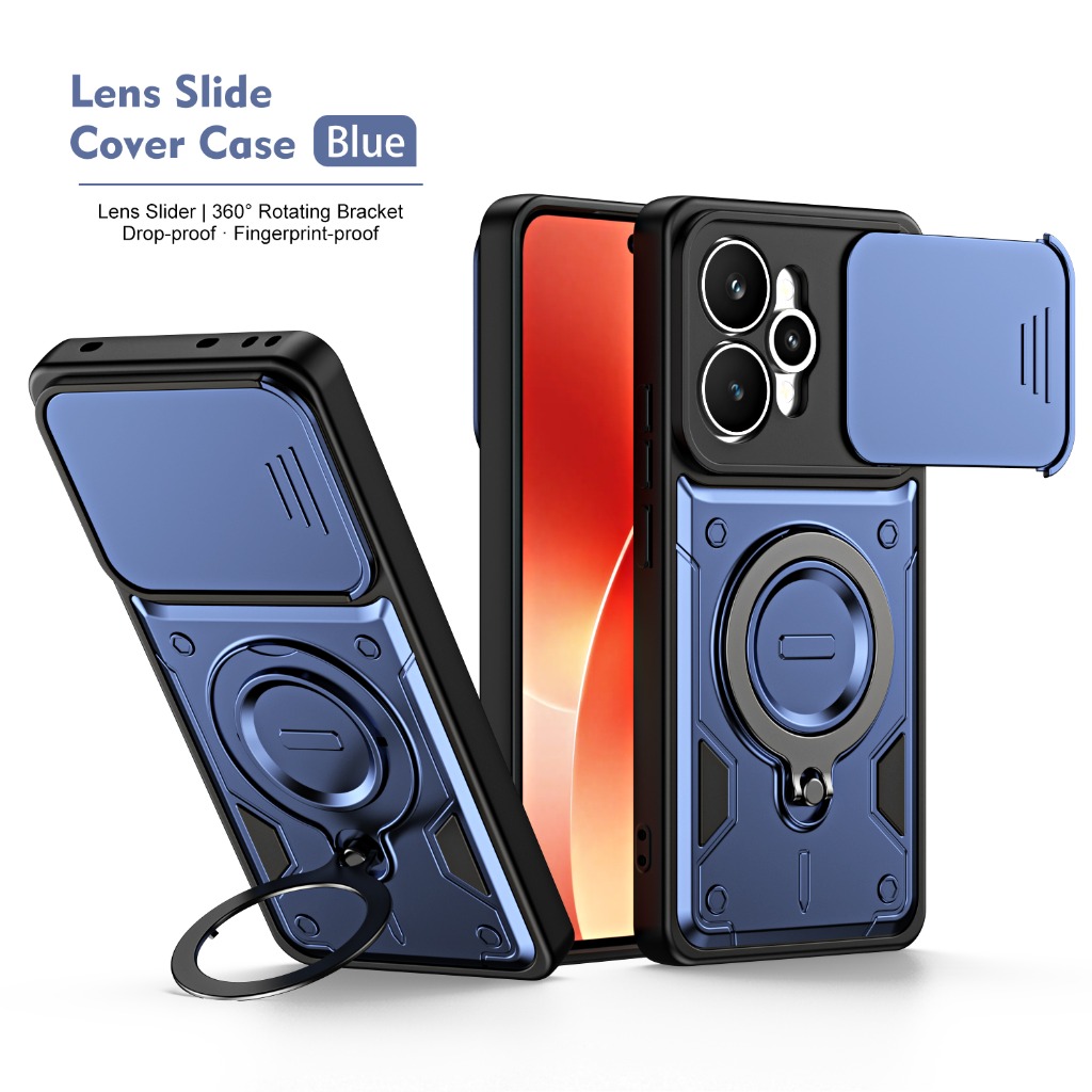 Phone Accessories Popsocket - 슬라이드 카메라 커버가 있는 360도 보호