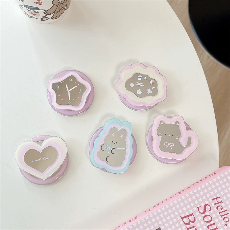 귀여운 인스타 미러 팝소켓 텔레스코픽 만화 캐릭터 폰  - Pop Socket Grip 리뷰 및 가격