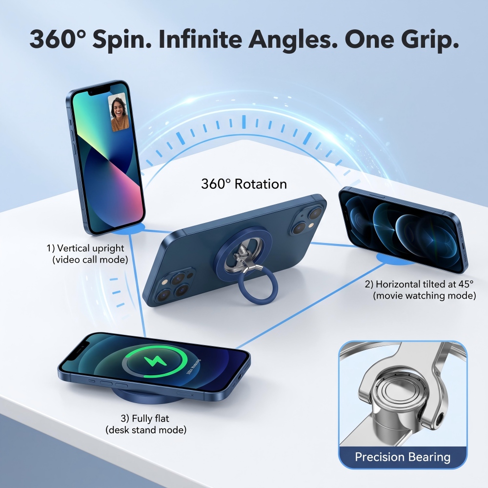 양면 자석식 폰 링 홀더 360도 회전 메탈 킥스탠드  - Car Mount Phone 리뷰 및 가격