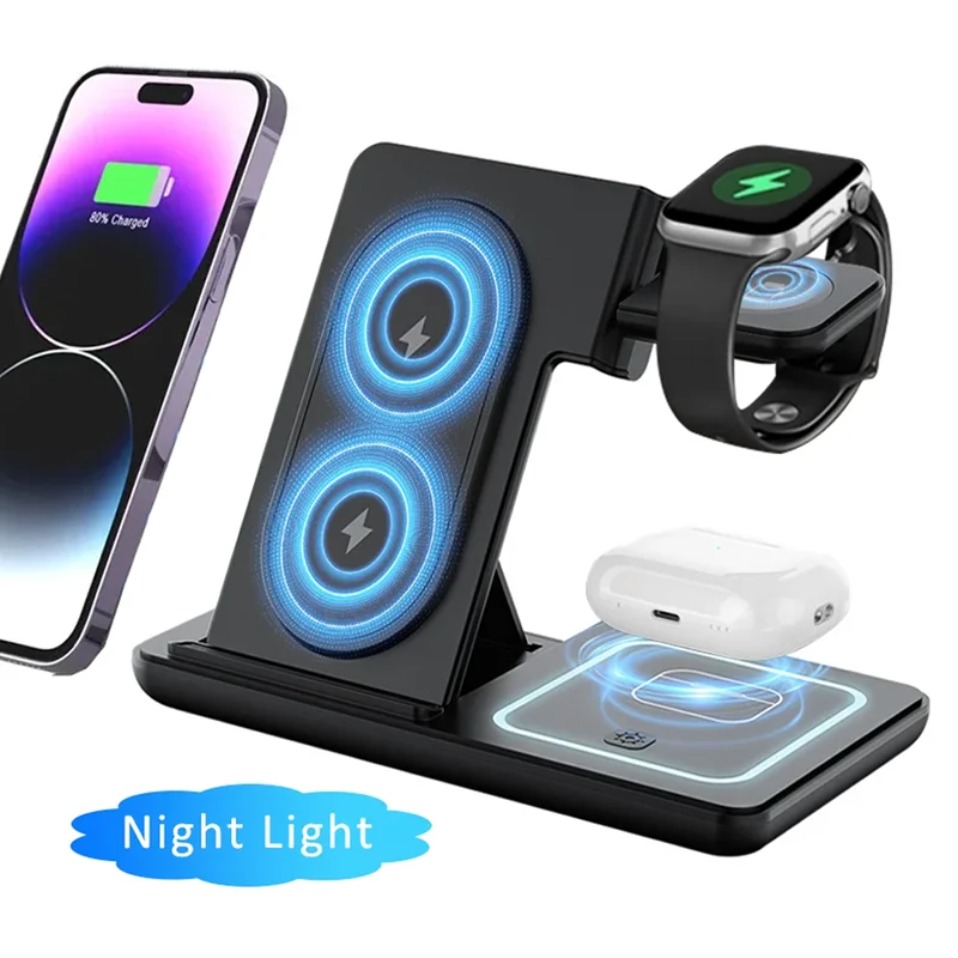 야간 LED 조명 3 in 1 무선 충전기 접이식 스탠 - Phone Cooling Fan 리뷰 및 가격